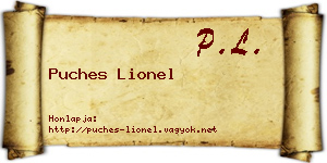 Puches Lionel névjegykártya